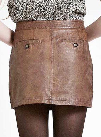 Eyelet Leather Skirt - # 160 - LeatherCult