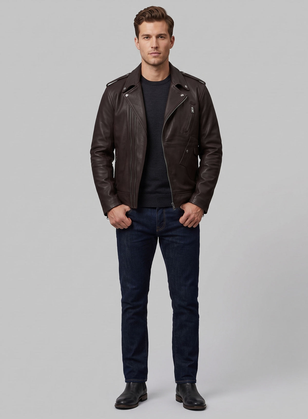 Falcon Brown Rider Leather Jacket