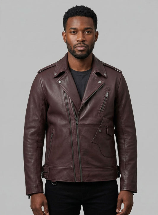 Falcon Burgundy Rider Leather Jacket