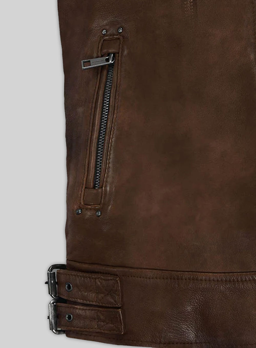 Falcon Spanish Brown Rider Leather Jacket