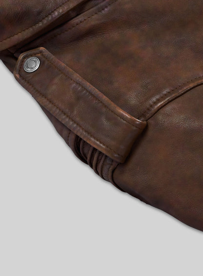 Falcon Spanish Brown Rider Leather Jacket