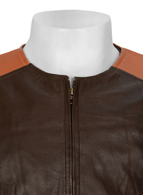Leather Fighter T-Shirt Jacket - LeatherCult