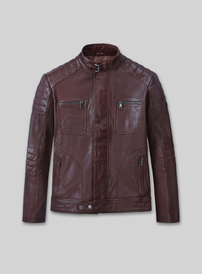 Firefly Moto Burgundy Biker Leather Jacket