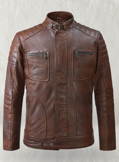Firefly Moto Spanish Brown Biker Leather Jacket - LeatherCult
