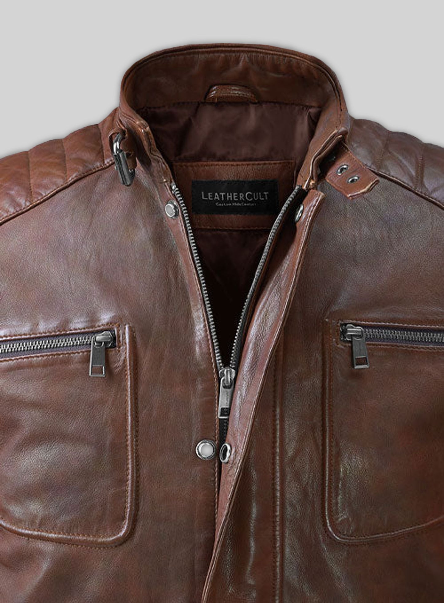 Firefly Moto Spanish Brown Biker Leather Jacket