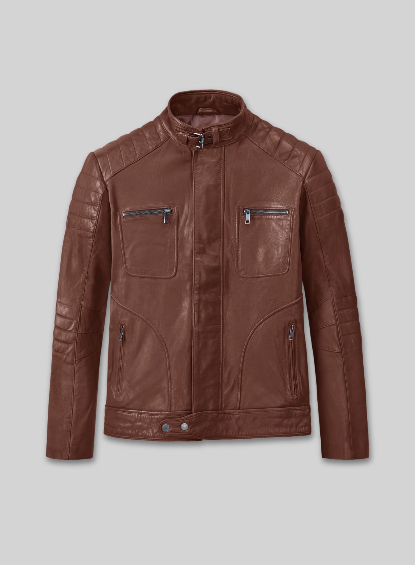 Firefly Moto Tan Biker Leather Jacket