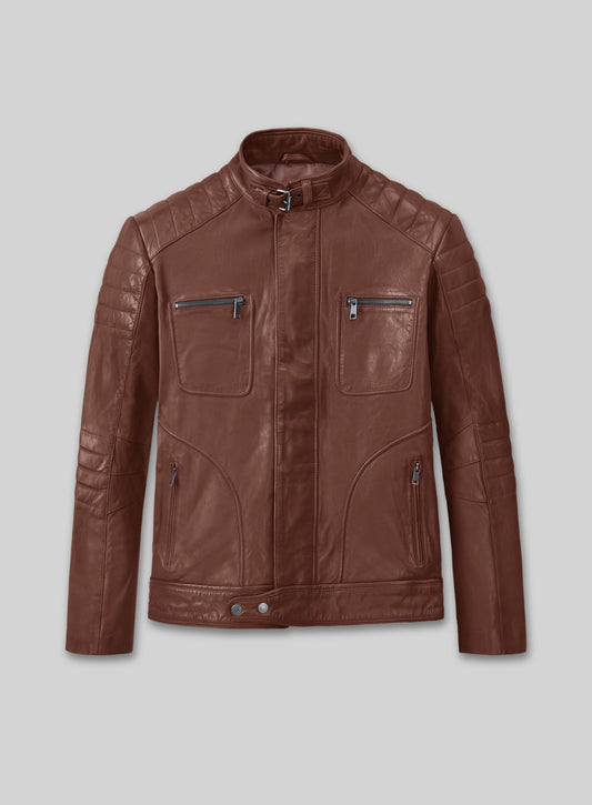 Firefly Moto Tan Biker Leather Jacket