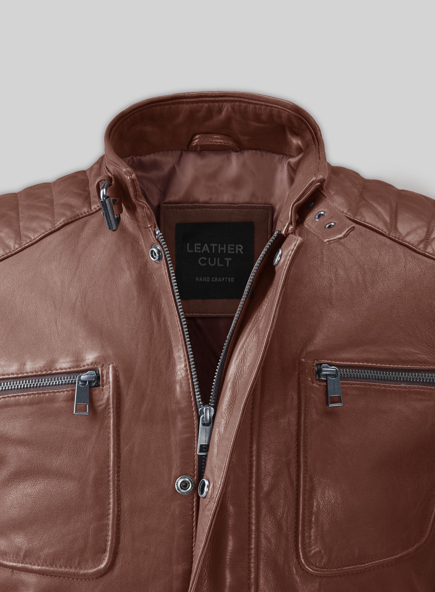Firefly Moto Tan Biker Leather Jacket