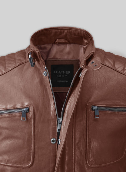 Firefly Moto Tan Biker Leather Jacket