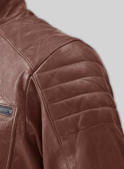 Firefly Moto Tan Biker Leather Jacket