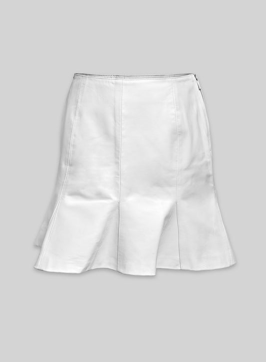 Fit and Flare Leather Skirt