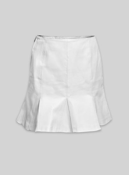 Fit and Flare Leather Skirt