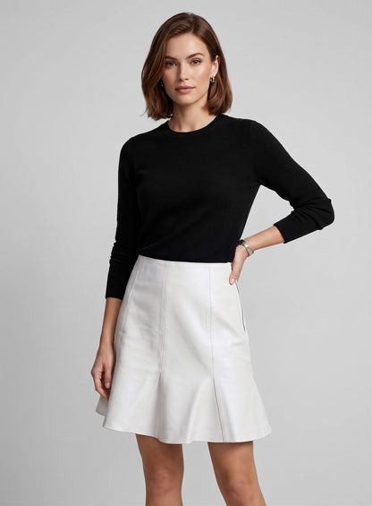 Fit and Flare Leather Skirt