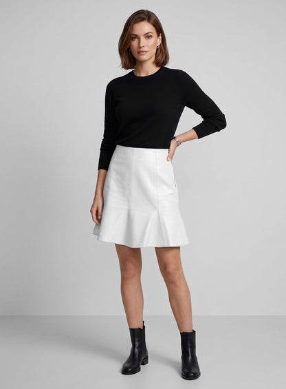 Fit and Flare Leather Skirt
