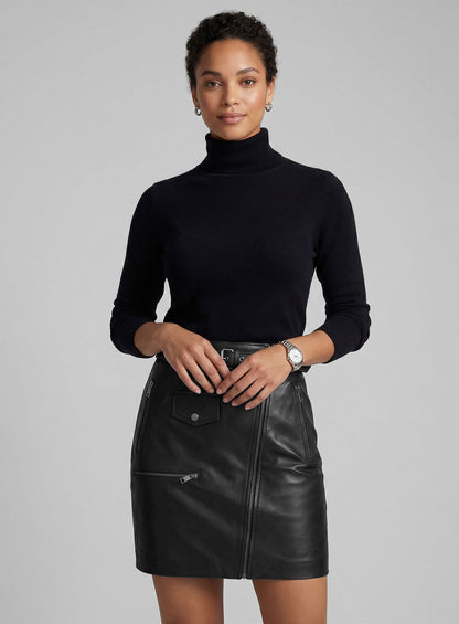 Flattery Leather Skirt - # 446