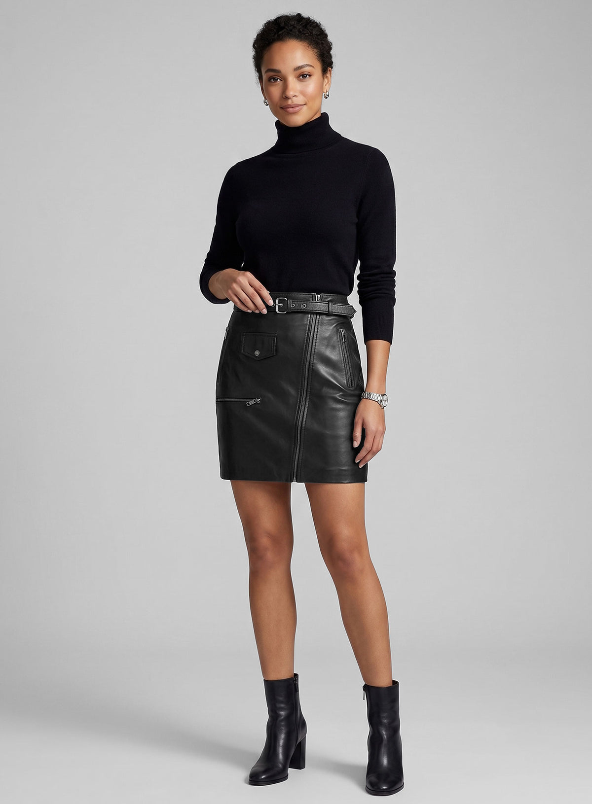 Flattery Leather Skirt - # 446