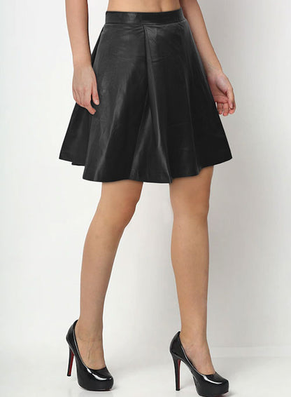 Flounced Leather Skirt - # 141 - LeatherCult