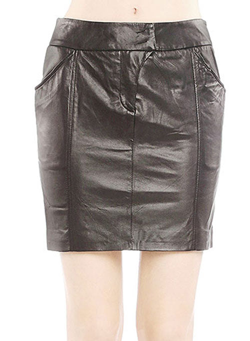 Fluted Leather Skirt - # 164 - LeatherCult