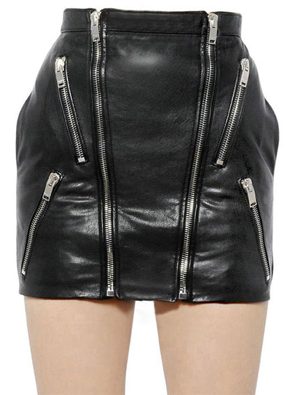 Foster Zip Leather Skirt - # 470 - LeatherCult
