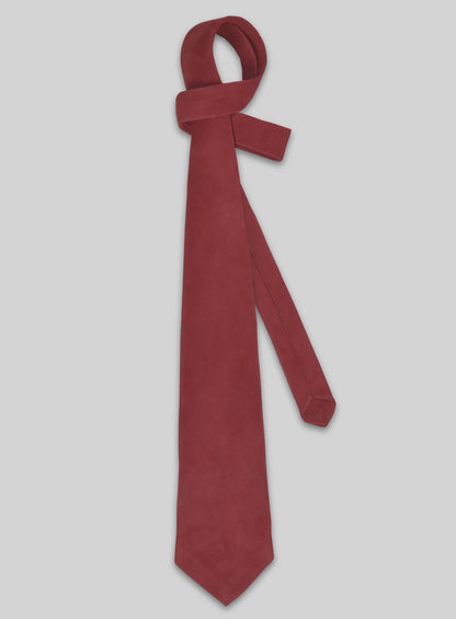 French Red Suede Leather Tie