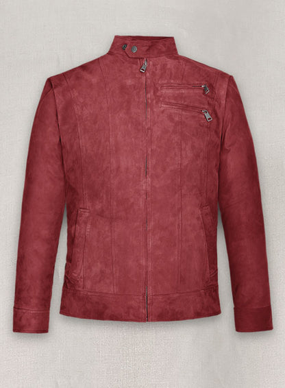 French Red Suede Leather Jacket # 700 - LeatherCult