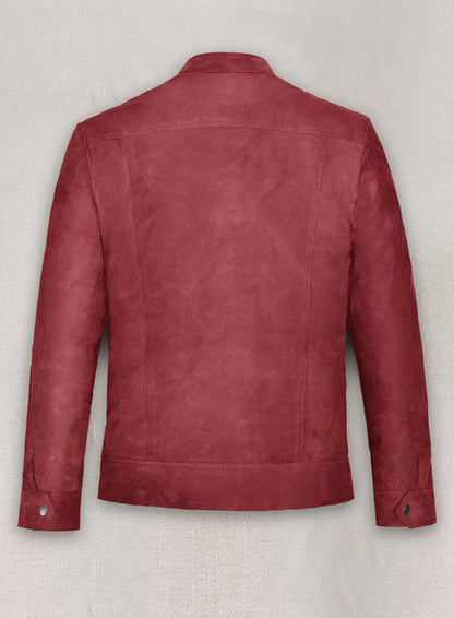 French Red Suede Leather Jacket # 700 - LeatherCult