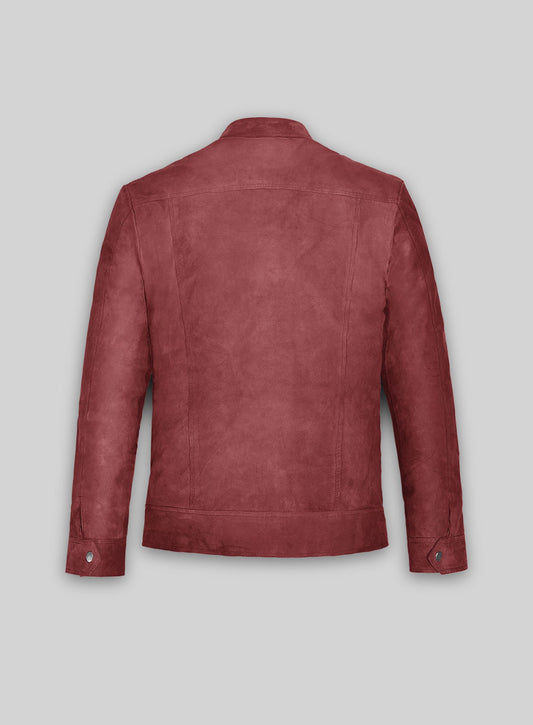 French Red Suede Leather Jacket # 700