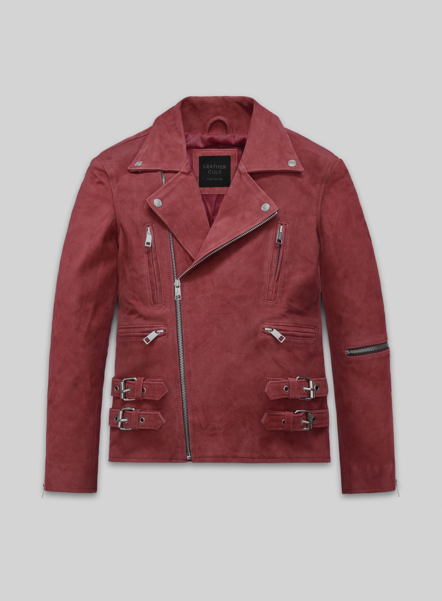 French Red Suede Leather Jacket # 903