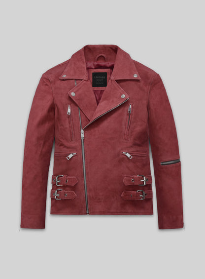 French Red Suede Leather Jacket # 903