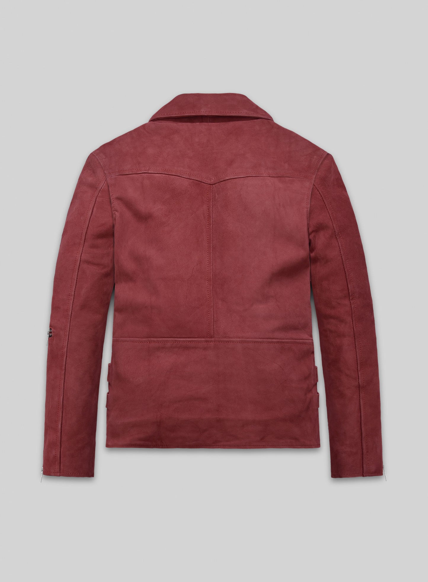 French Red Suede Leather Jacket # 903