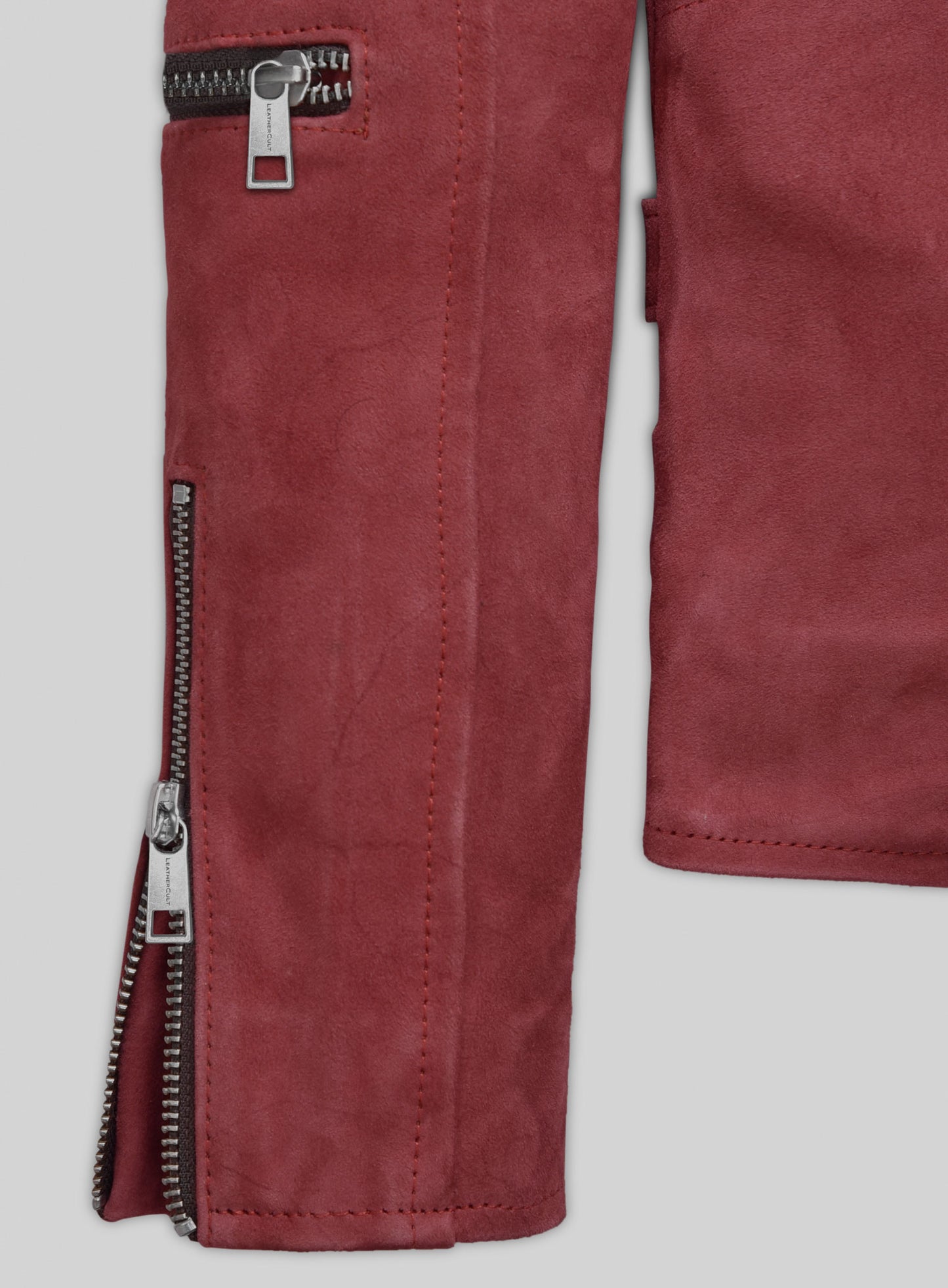 French Red Suede Leather Jacket # 903