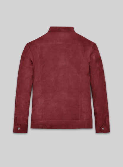 French Red Suede Leather Jacket # 700