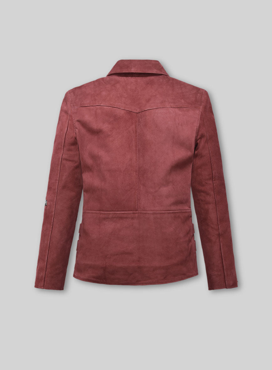 French Red Suede Leather Jacket # 903