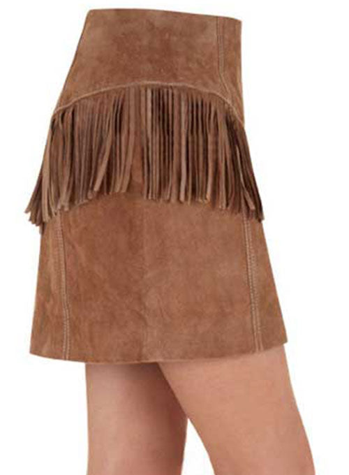 Fringe Leather Skirt - # 184 - LeatherCult