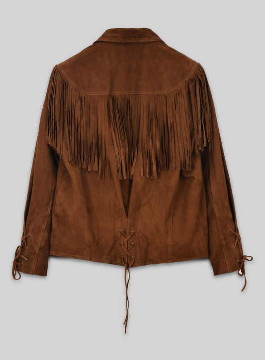 Fringe Leather Jacket #1012 - L