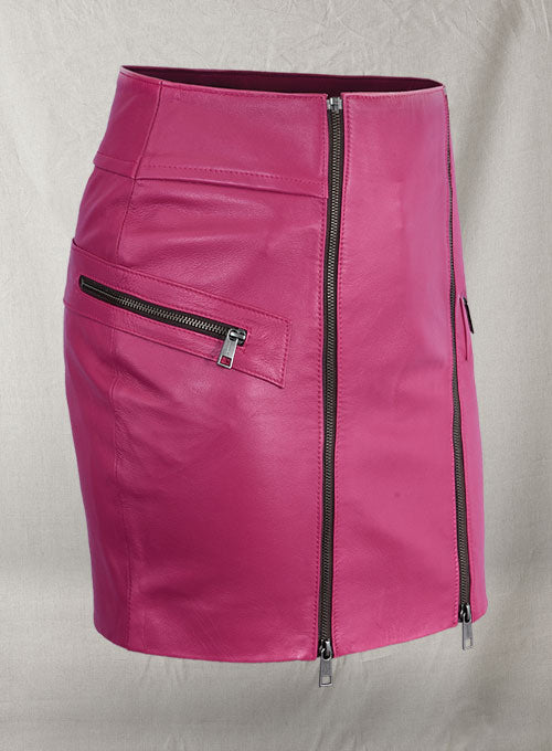 Front Zipper Leather Mini Skirt - # 143 - LeatherCult
