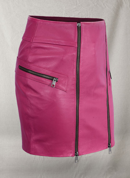 Front Zipper Leather Mini Skirt - # 143 - LeatherCult