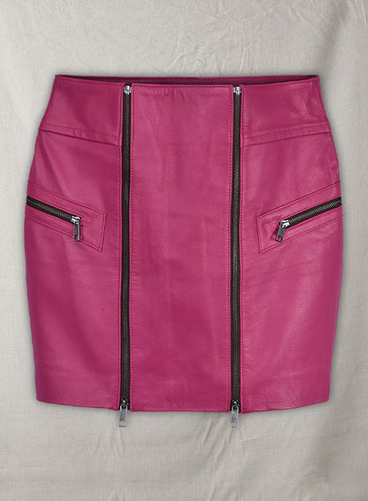 Front Zipper Leather Mini Skirt - # 143 - LeatherCult