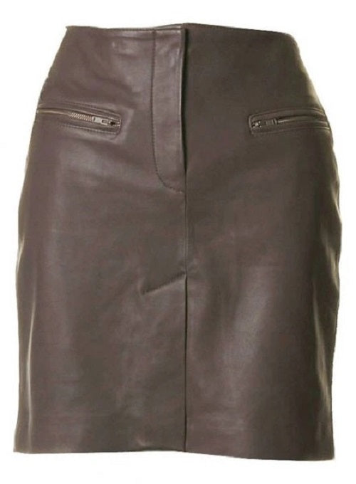 Front Slit Leather Skirt - # 126 - LeatherCult