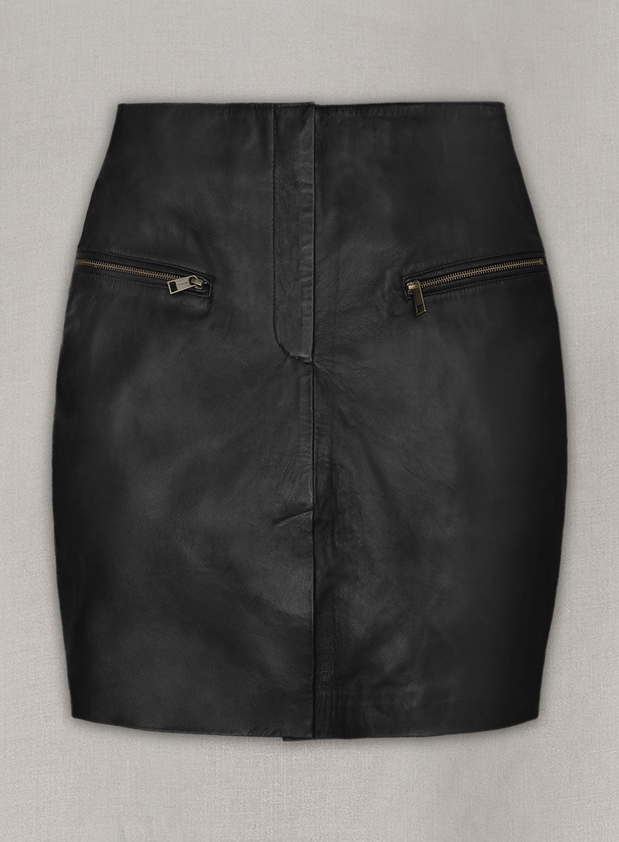 Front Slit Leather Skirt - # 126 - LeatherCult