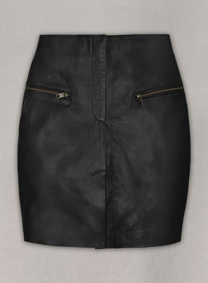 Front Slit Leather Skirt - # 126 - LeatherCult