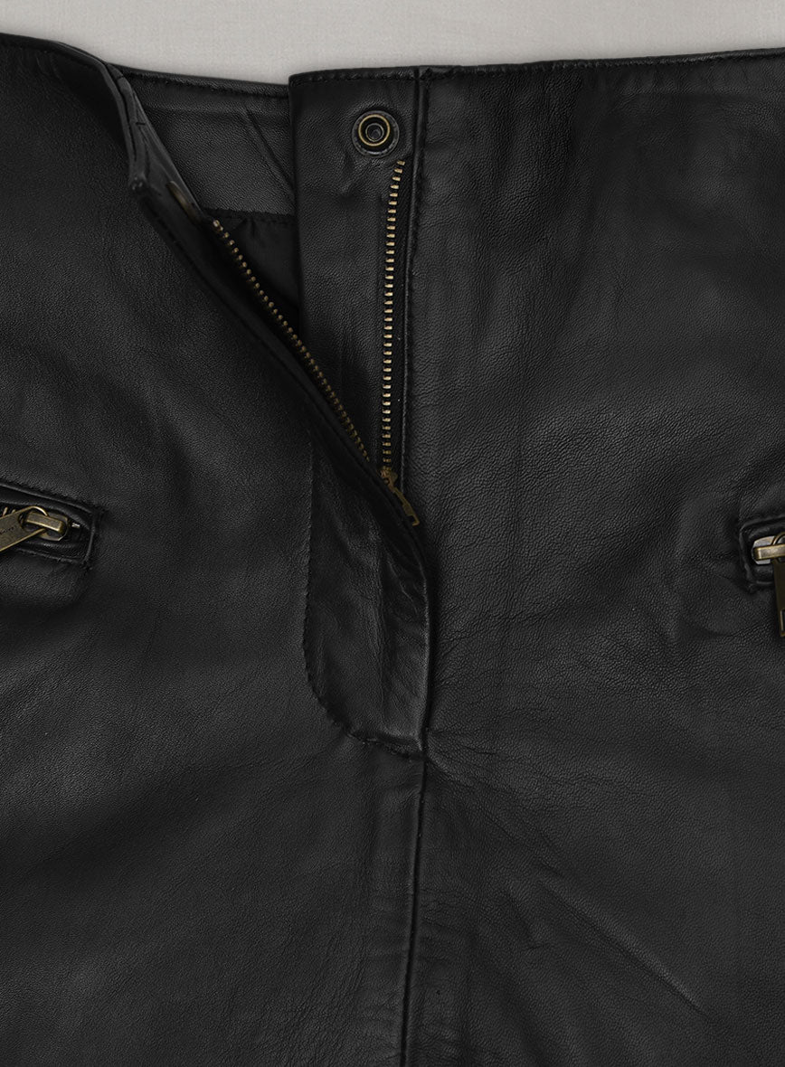 Front Slit Leather Skirt - # 126 - LeatherCult