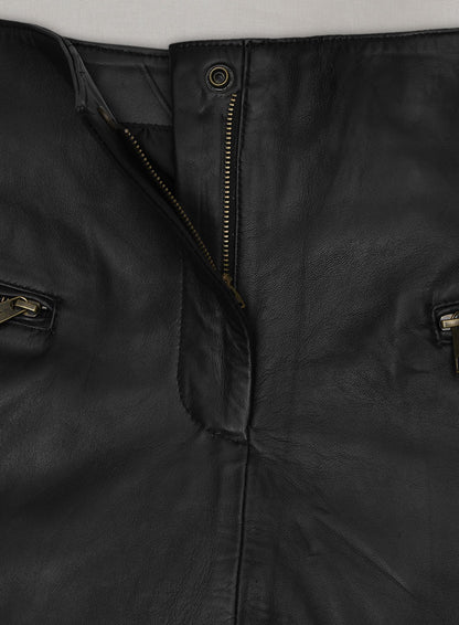 Front Slit Leather Skirt - # 126 - LeatherCult