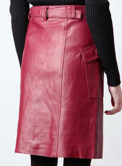 Front Pocket Leather Skirt - # 147 - LeatherCult