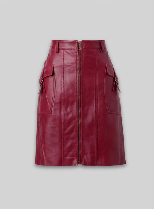Front Pocket Leather Skirt - # 147