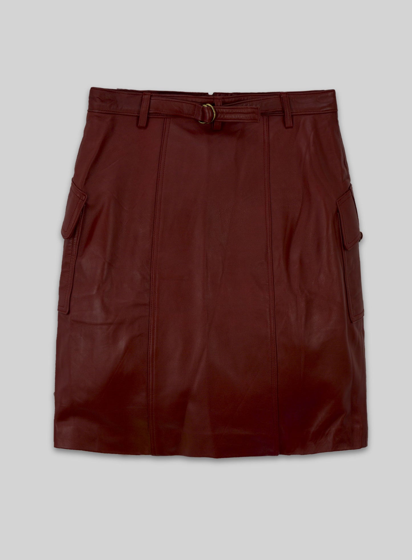 Front Pocket Leather Skirt - # 147 XL Regular