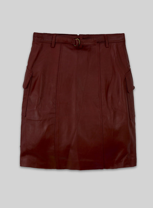 Front Pocket Leather Skirt - # 147 XL Regular
