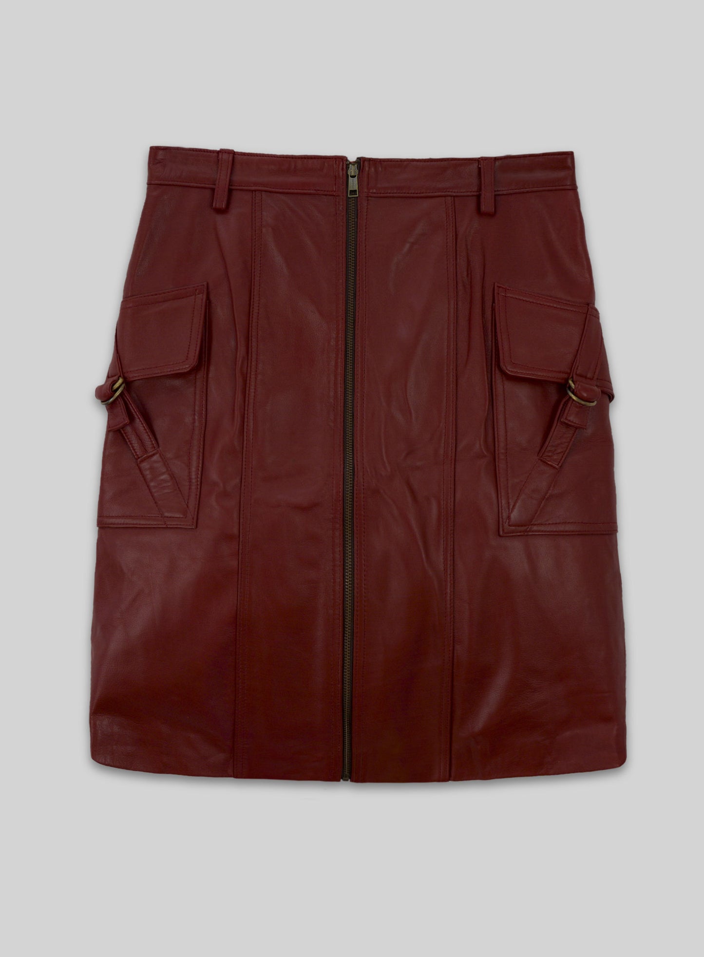 Front Pocket Leather Skirt - # 147 XL Regular
