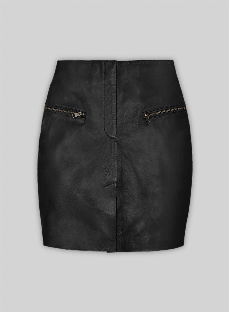Front Slit Leather Skirt - # 126