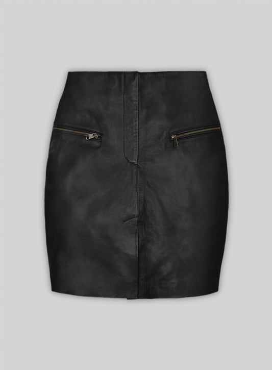 Front Slit Leather Skirt - # 126